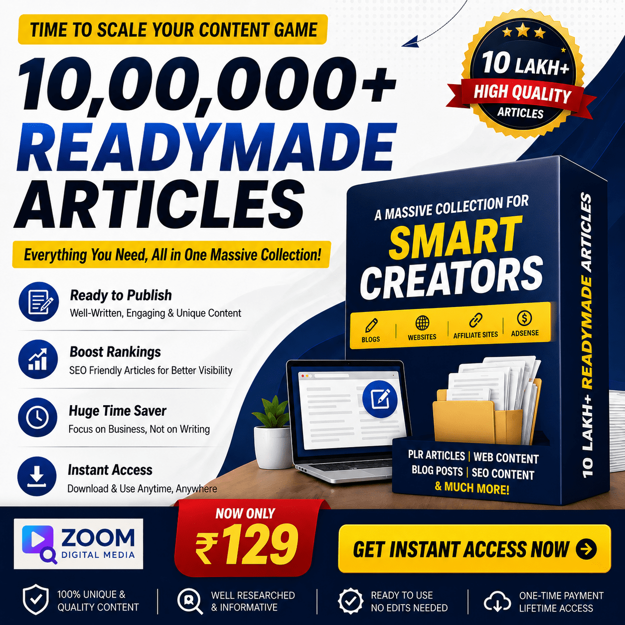 10 Lacs+ Readymade Articles Collection