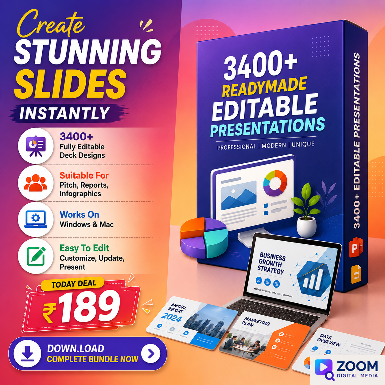 3400+ Readymade Editable Presentations