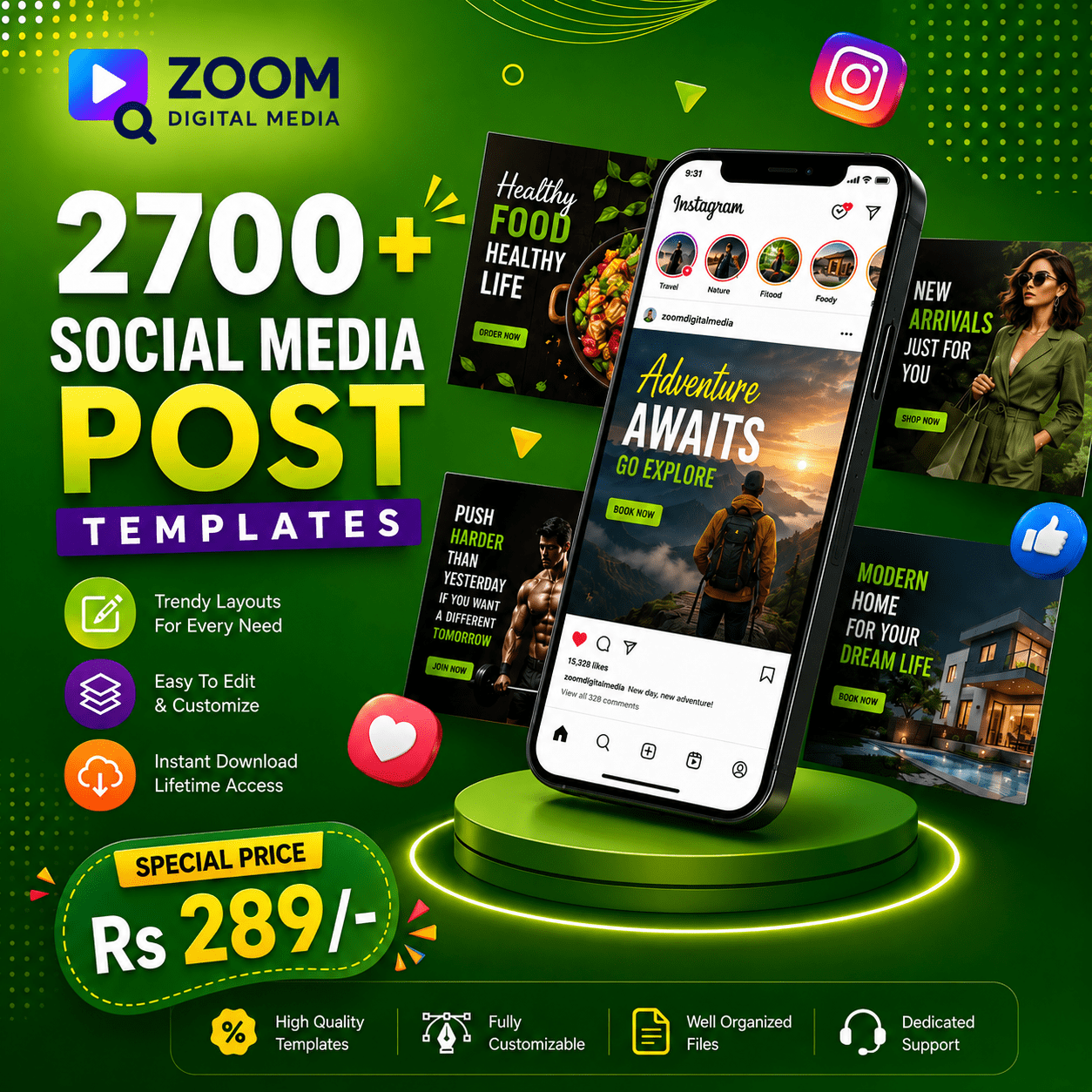 2700+ Social Media Post Templates