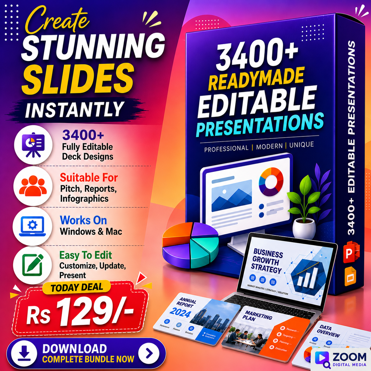 3400+ Readymade Editable Presentations