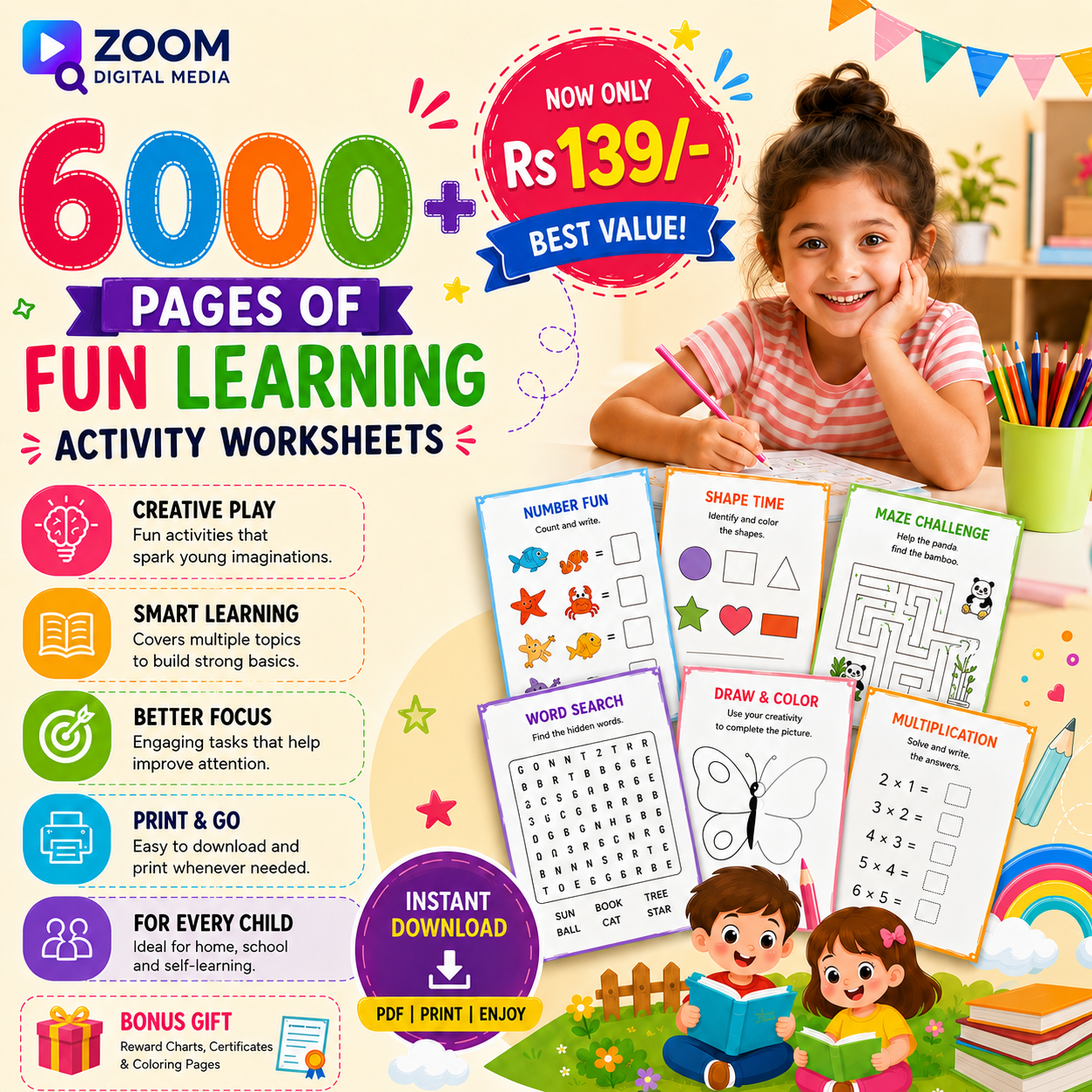 6000+ Pages Kids Activity Printable Worksheets