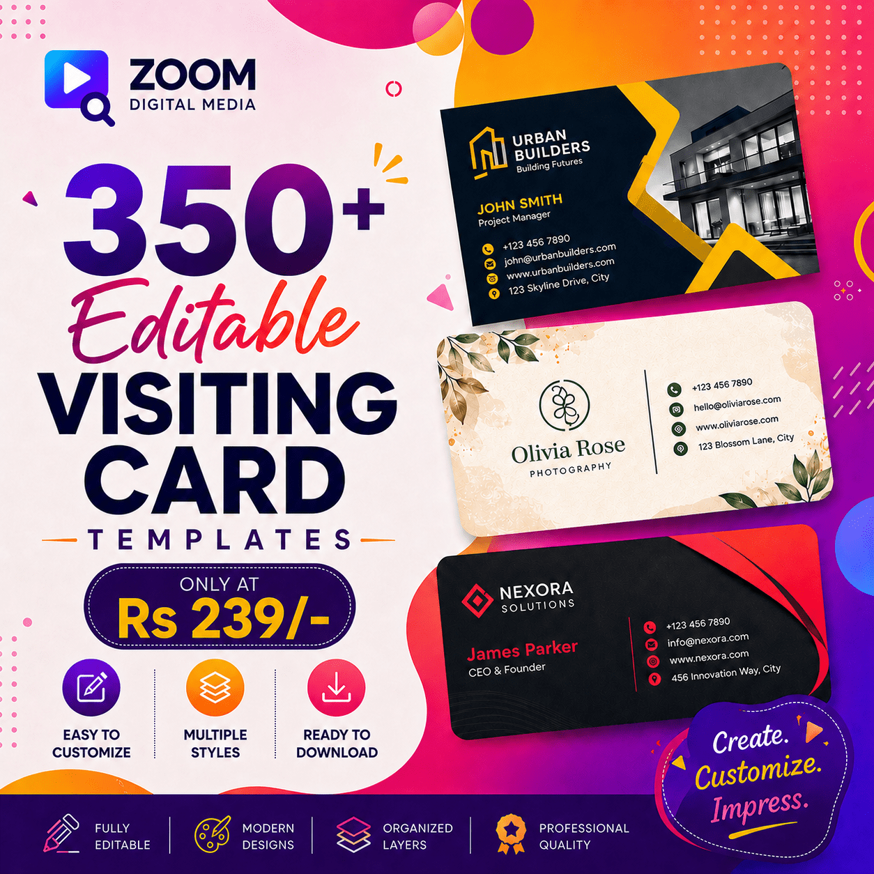 350+ Editable Visiting Card Templates