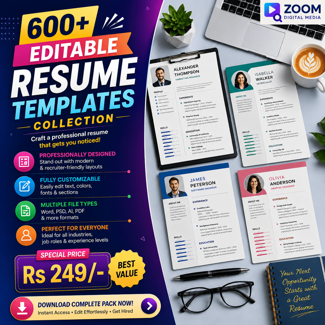 600+ Editable Resume Templates Collection