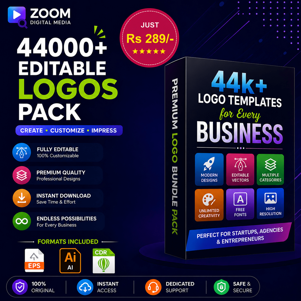 44000+ Fully Editable Premium Logos Pack