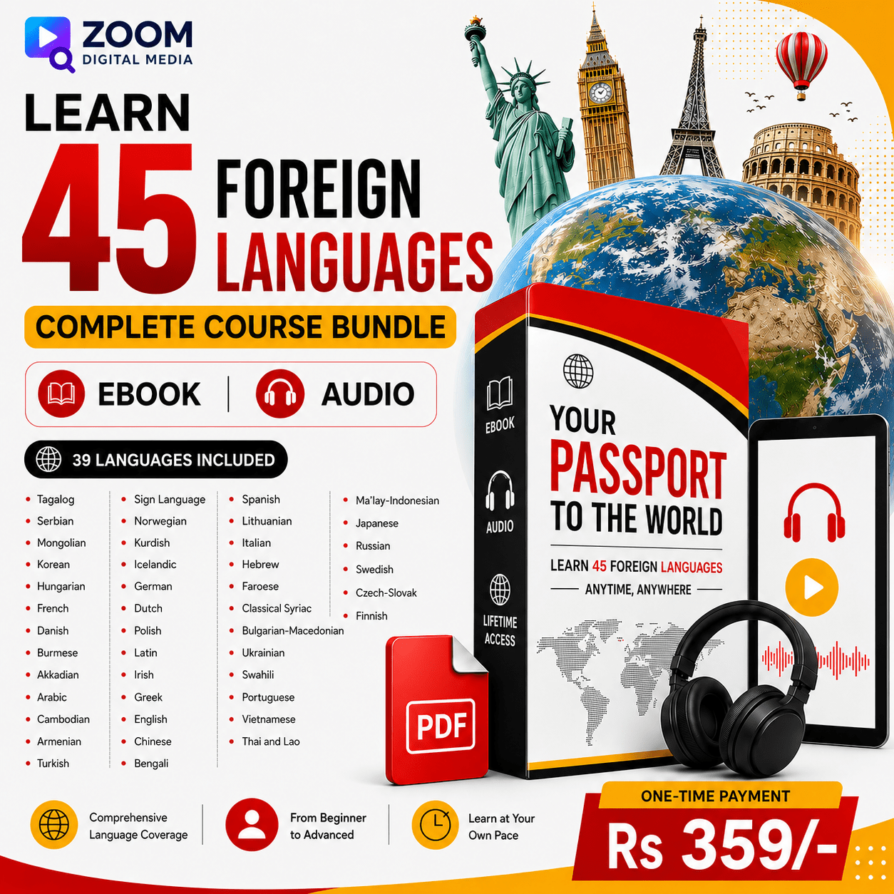 45 Foreign Languages Course Pack